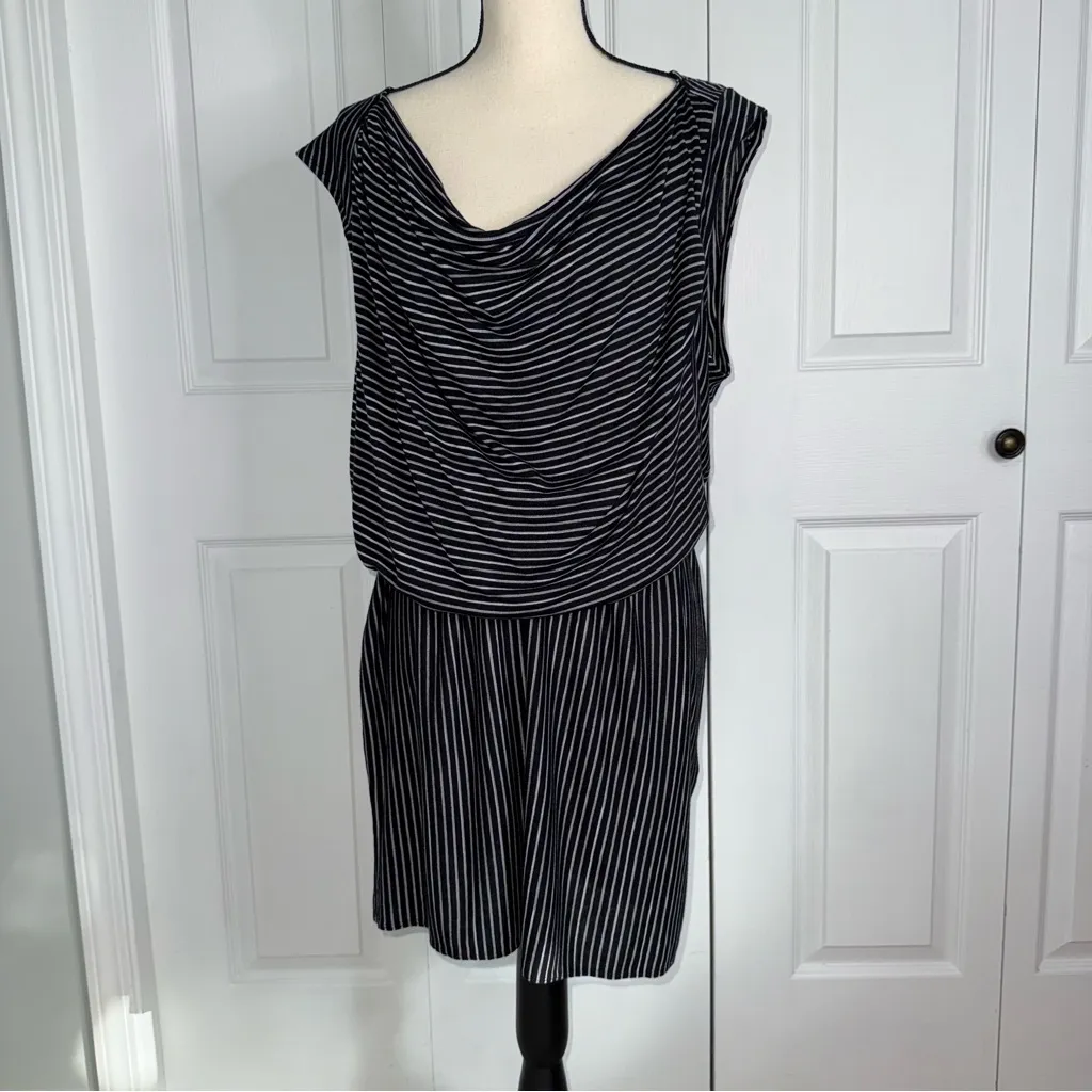 NEW Derek Lam‎ for Design Nation Black and White Striped Boat Neck Tank Dress XL - Image 4
