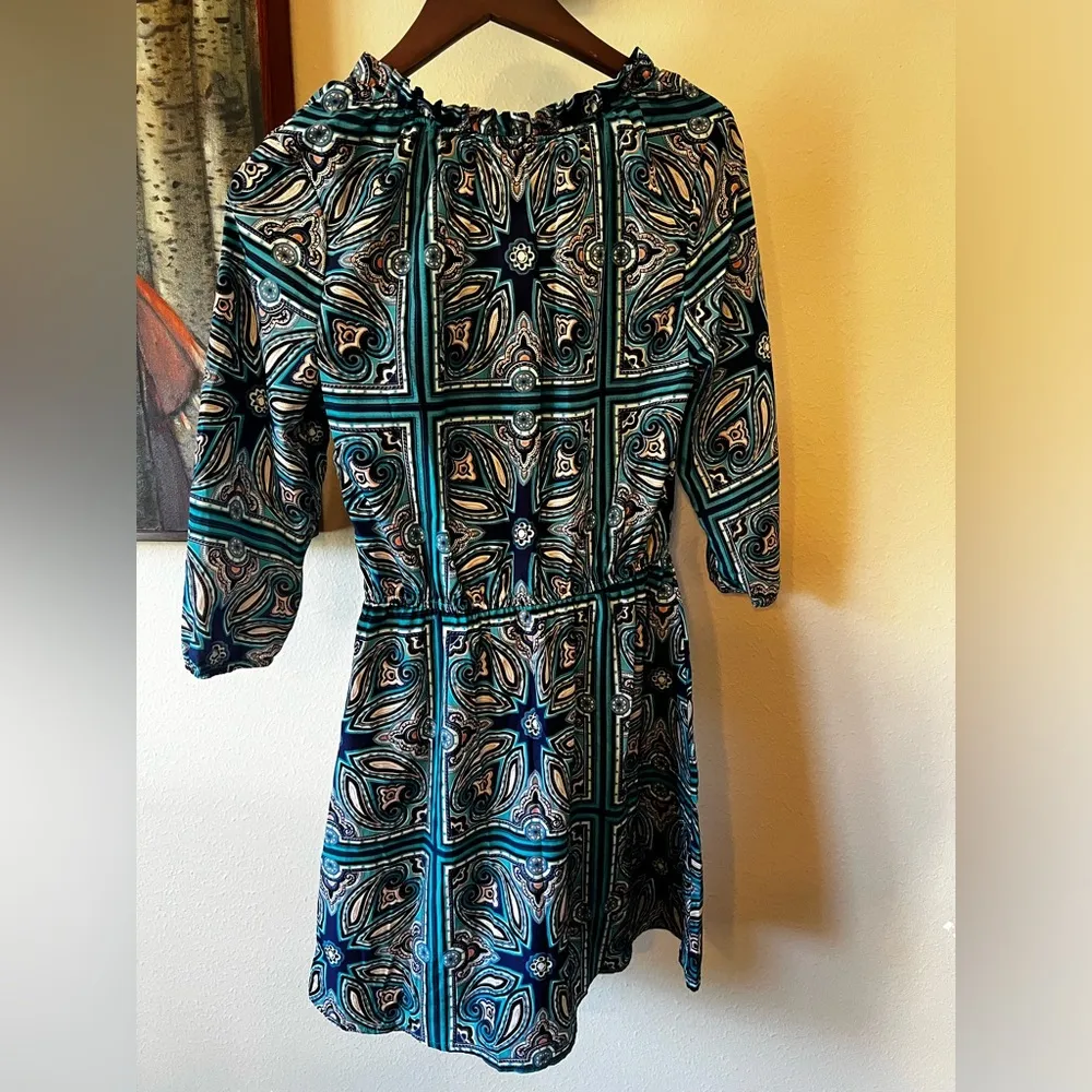 Charlotte Russe 3/4  Sleeve Paisley Print Dress Size Medium - Image 2