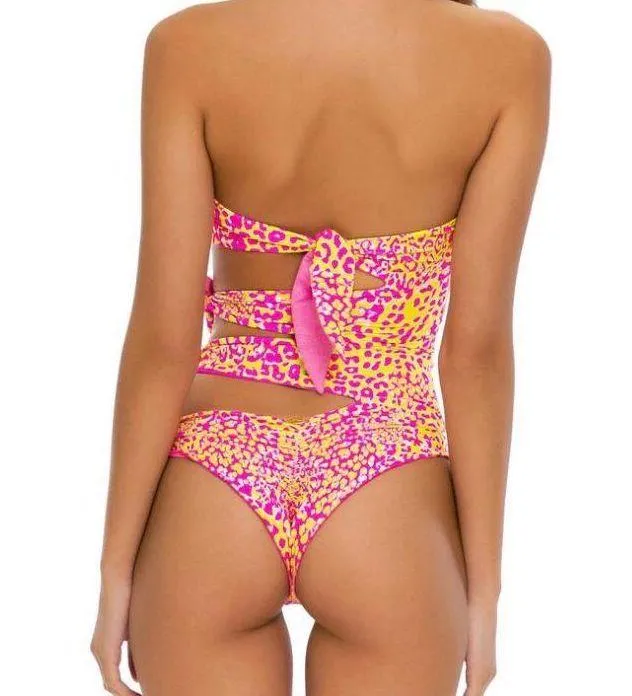 Wild Lulifama Sweetheart Knot Bow Tie Side Bandeau One Piece - Image 2