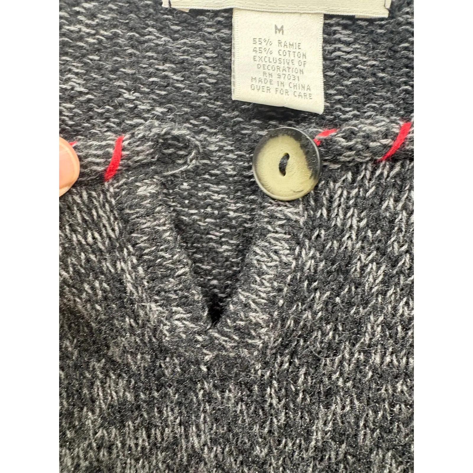 Vintage Arriviste Women's‎ Embroidered Sweater Floral Gray Retro Autumn Fall M Size M - Image 6