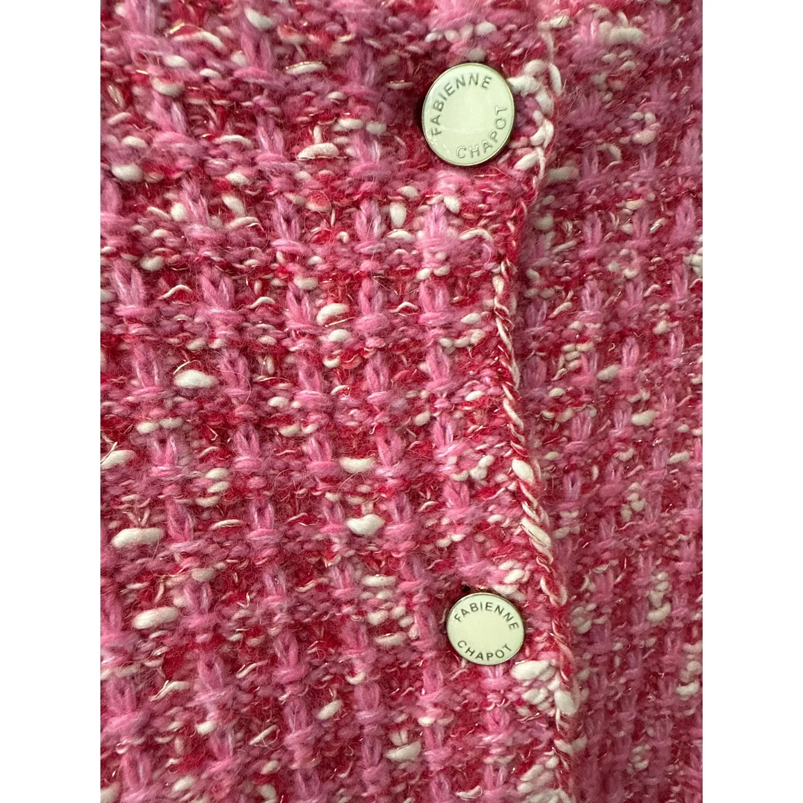 Fabienne Chapot Josh Tweed Cardigan in Pink Candy Size XS - Image 10
