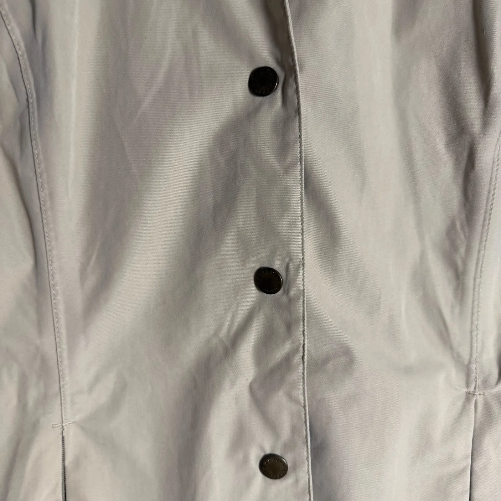 Barbour Tan Single Breasted Snap Front Zip Pocket Collared Travel Jacket Size 4 - Image 11