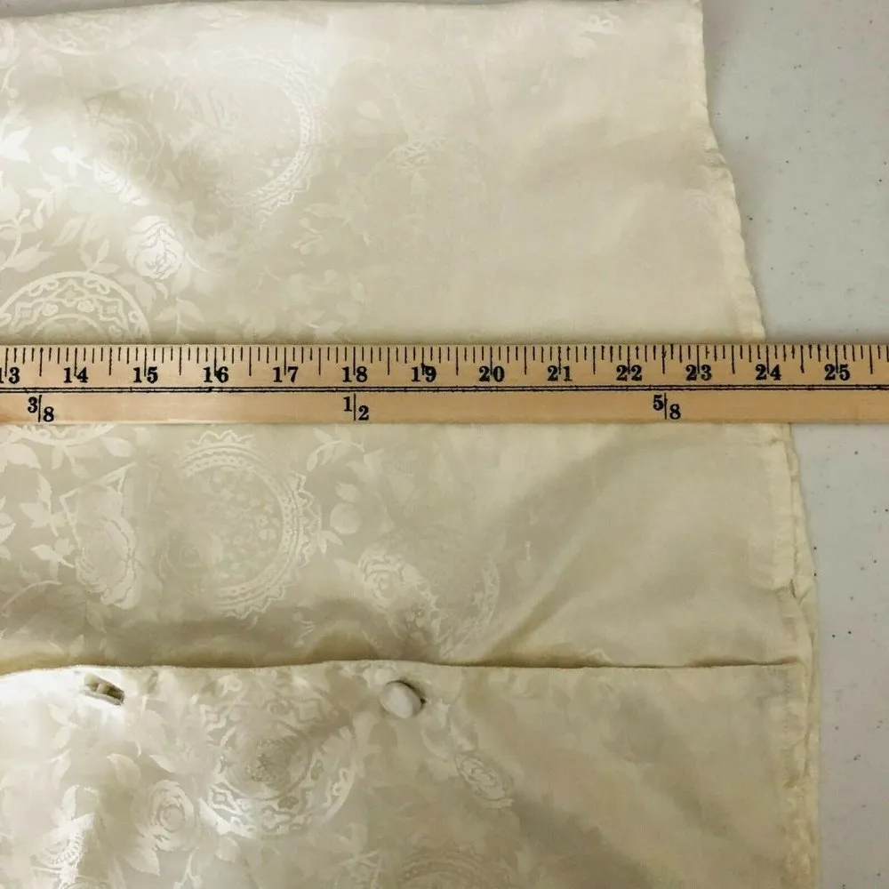 Victorias Secret Pajama Top Vintage Gold Label Satin Floral Button Front Ivory S - Image 6