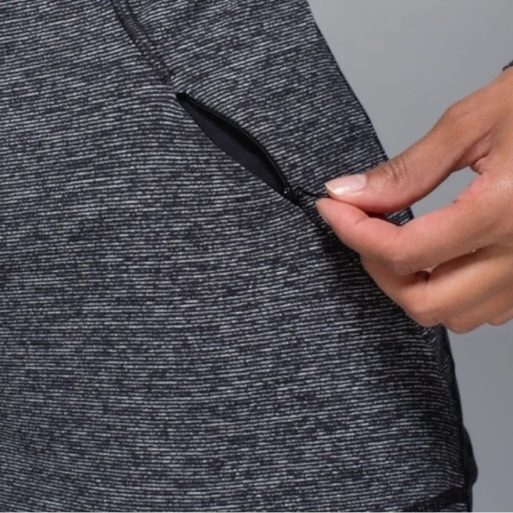 Lululemon Race Your Pace 1/2 Zip Wee Stripe Black Heathered Black Size 6 - Image 4