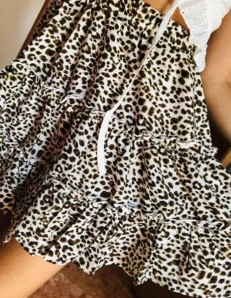 Leopard Print Layered Skirt Multiple - Image 5