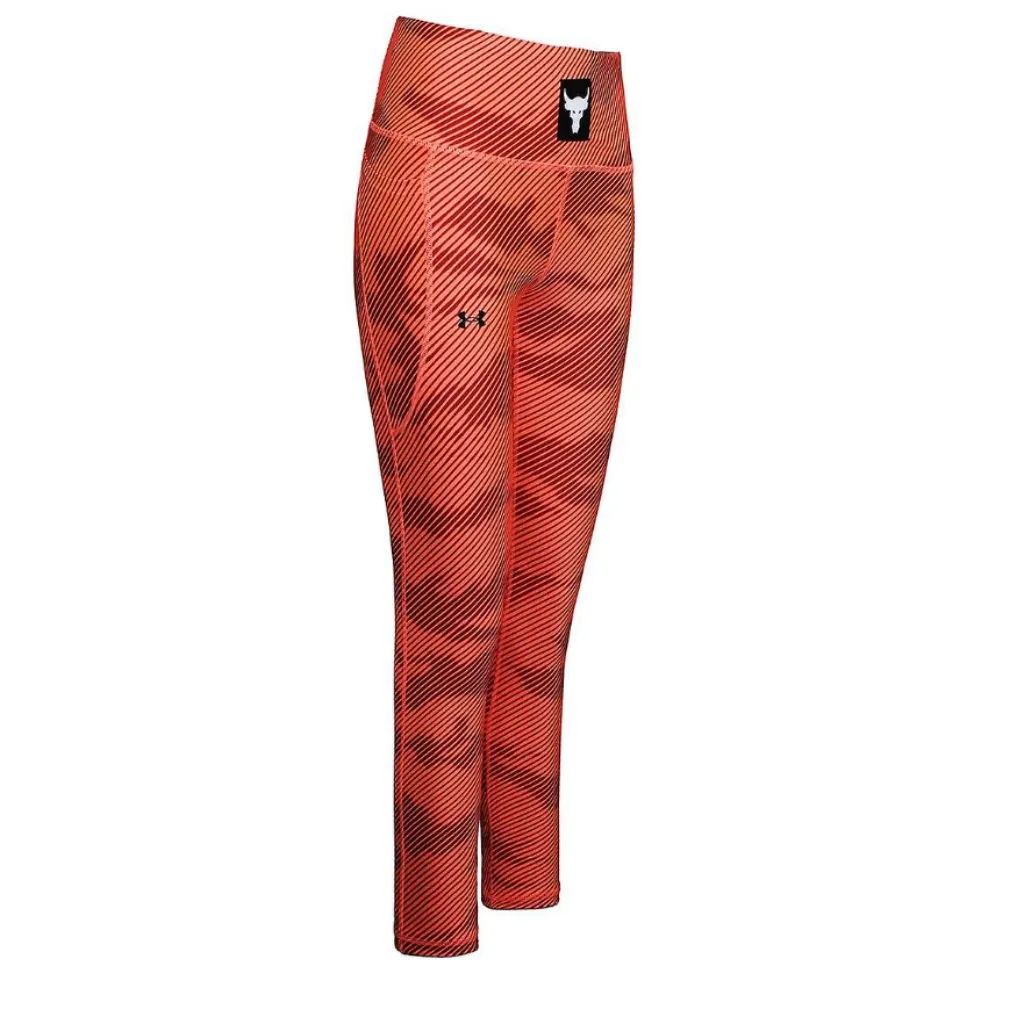 NWT Under Armpur Project Rock HeatGear Womens Orange Ankle Leggings - Image 5