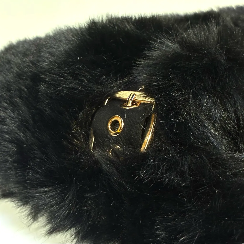 Jeffrey Campbell Rlxathome Faux Fur Slipper Black 6 NEW Vegan Cozy Soft Fluffy - Image 15