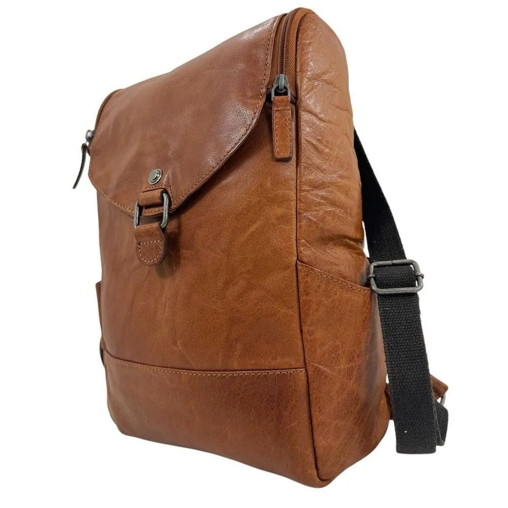 Jack Georges Inc Voyager CollectionâHoney Leather Convertible Backpack Crossbody Brown - Image 3