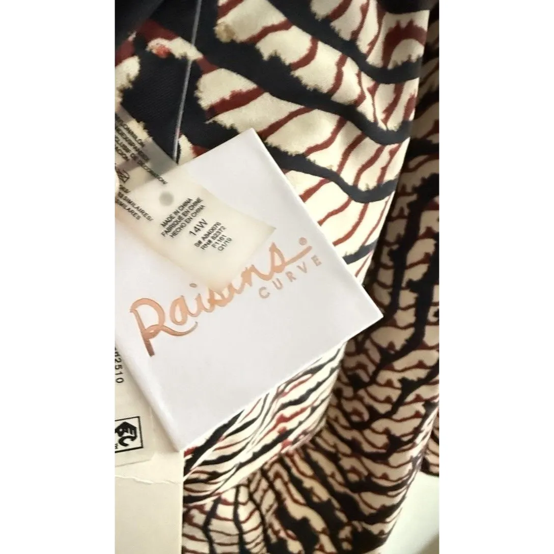 NWT Raisins‎ Curve One Piece Slimming Swimsuit Black Blue 14W Stingray MSRP $108 - Image 5