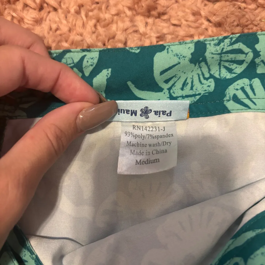 Rip Skirt Hawaii Wrap Womens Sz M Teal Green Swim Cover Tropical Beach Length 2 Size M - Image 6