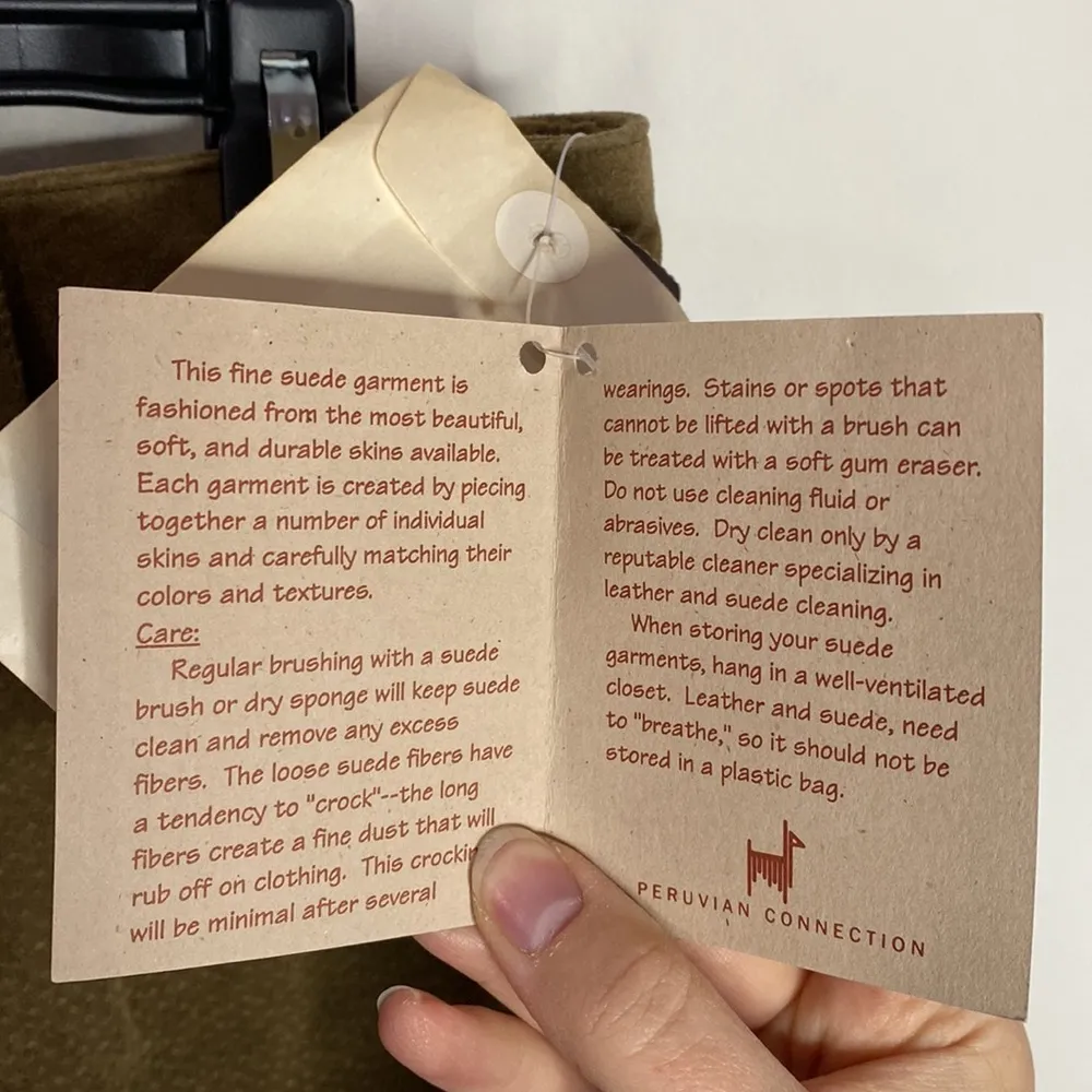 Peruvian Connection Lichen ochre suede jeans size 14 - Image 9