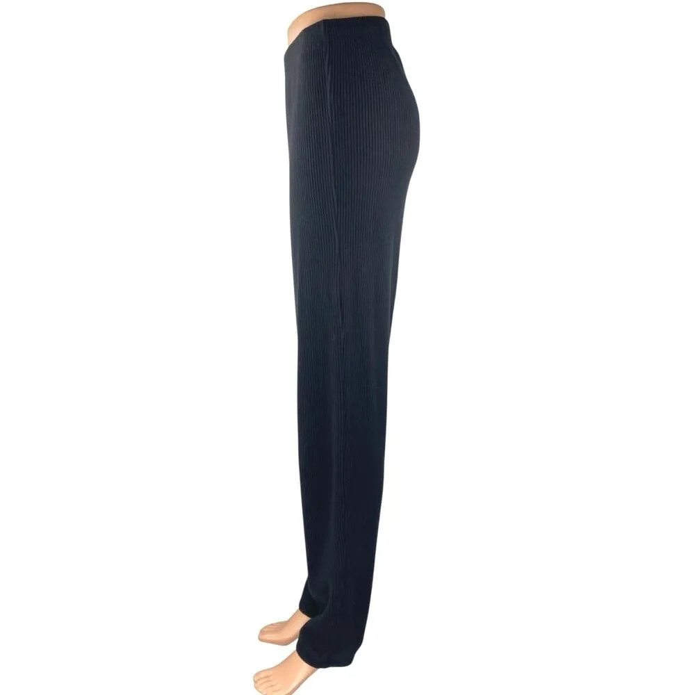 Gap Body Women's Black Ribbed Knit High Rise Jogger Lounge Sweat Pants Size L - Image 2