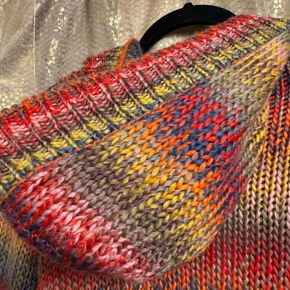 Ashley By 26 International Boho Rainbow Yarn Cardigan Sweater Small NWT - Image 6