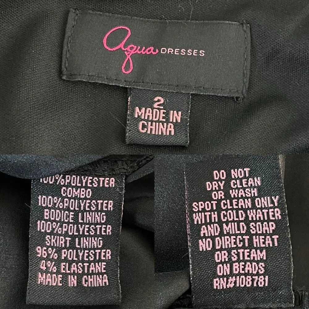 Aqua Dress Black Sequin Keyhole 2 Sleeveless Sheer Overlay New - Image 7