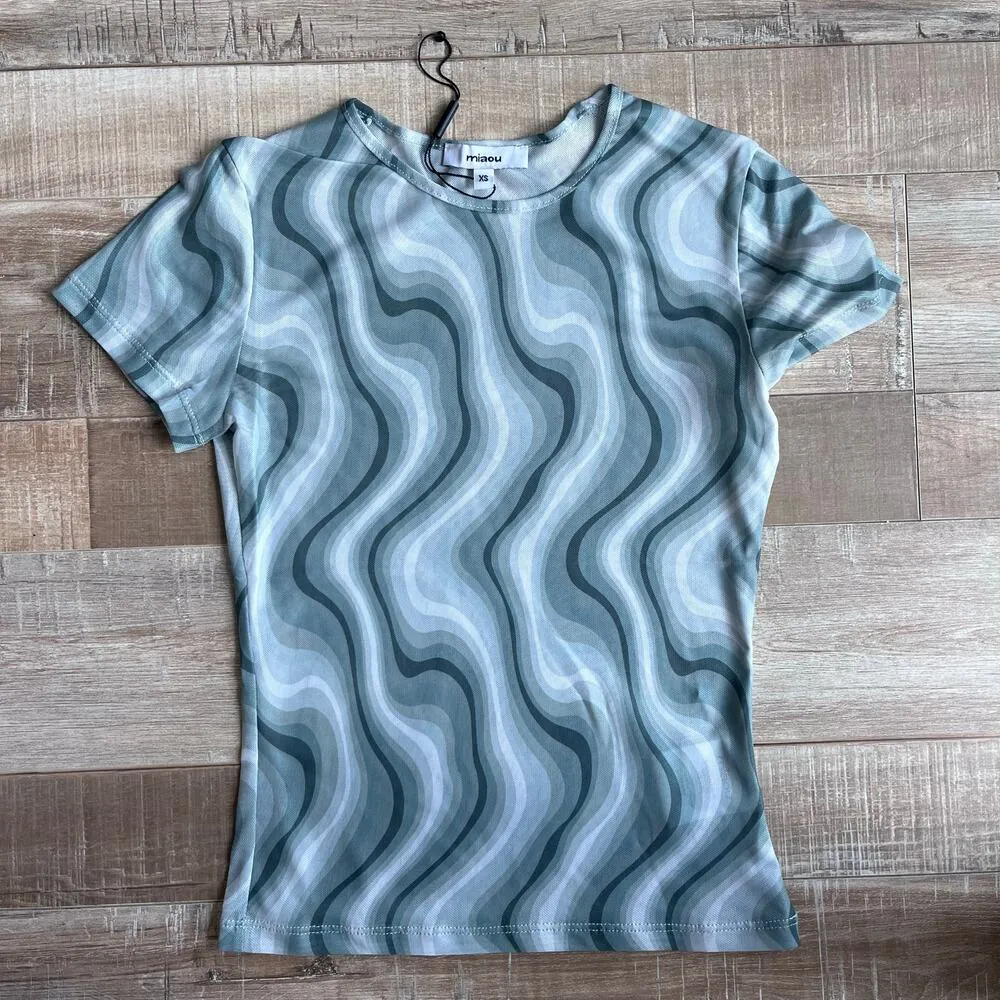 Miaou Moni Baby Tee + Skirt Set in Swerve XS Green - Image 8