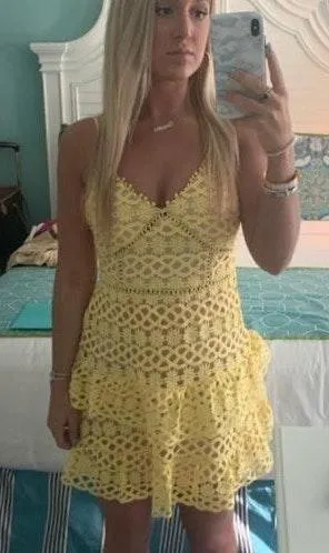 Lulus Yellow Lace Dress - Image 4