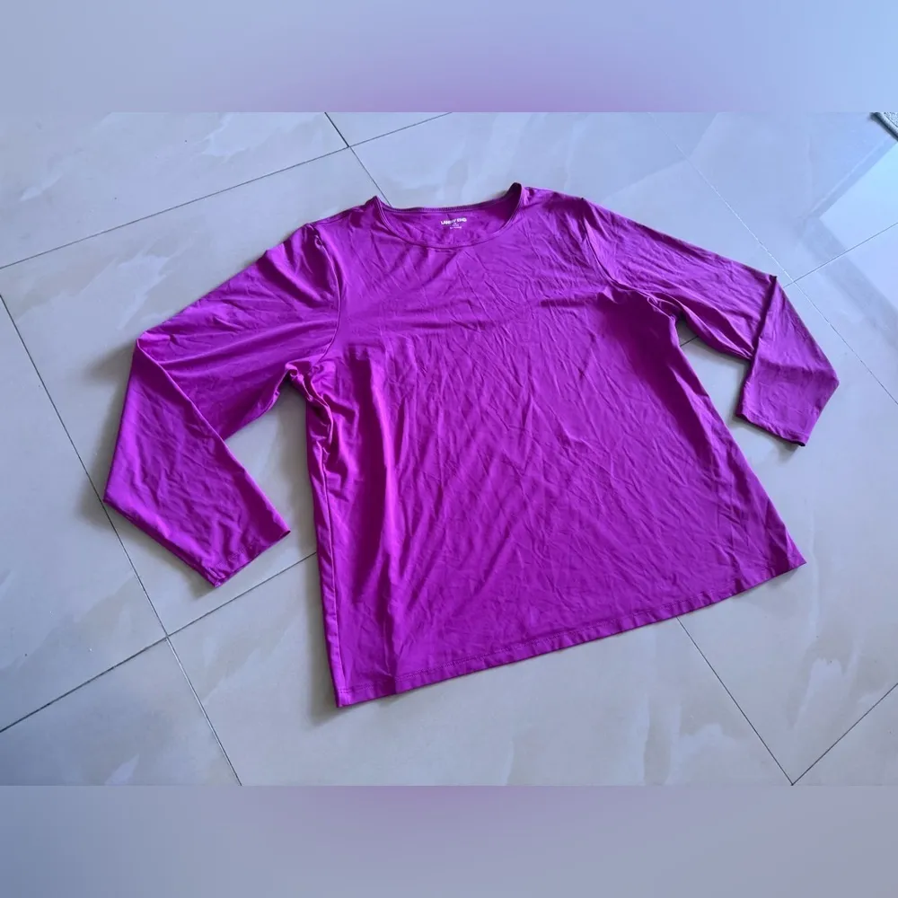 Lands' End Red Fitted Long Sleeve Blouse - Image 13