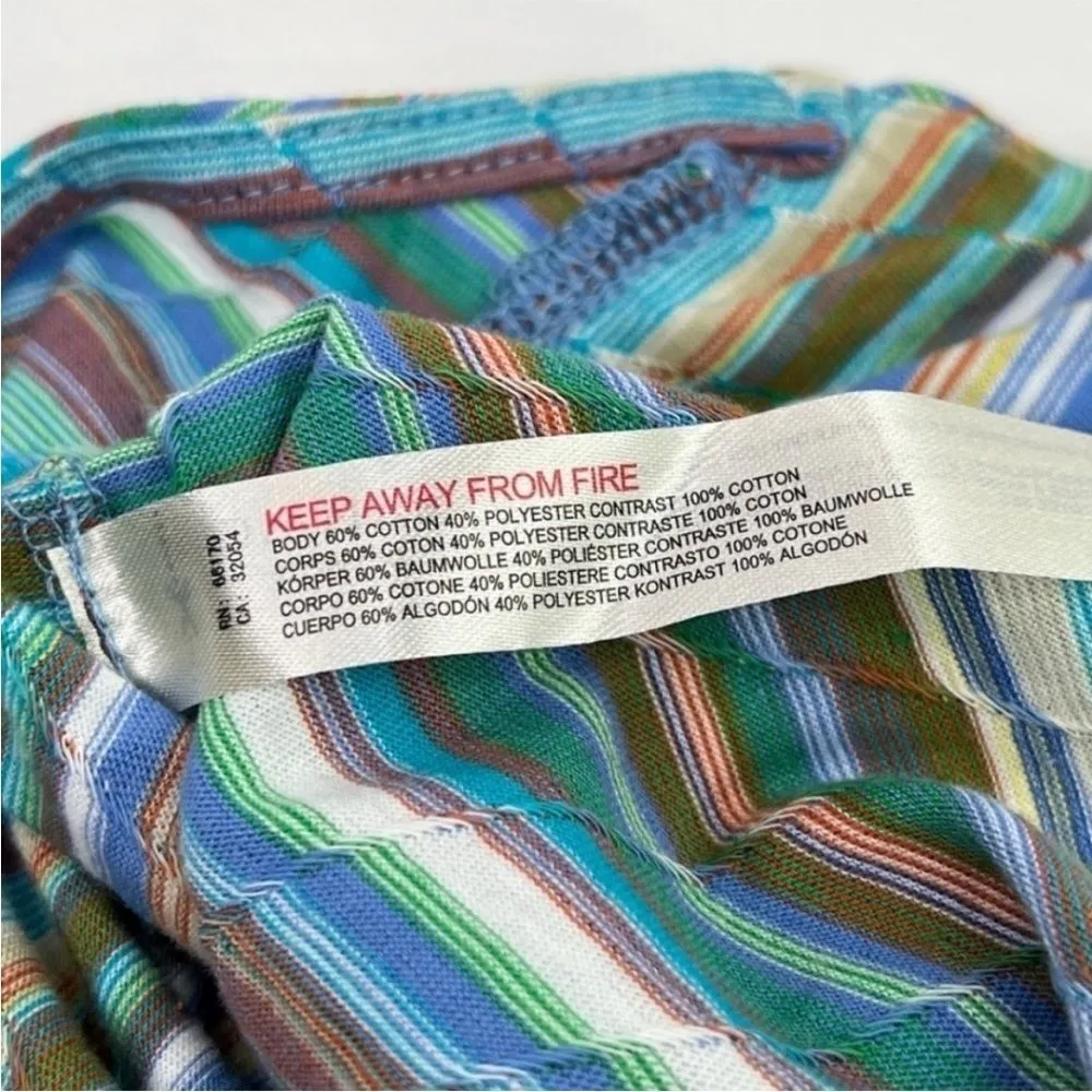 Free People Retro Babe colorful stripe deep-v halter knit bodysuit size M - Image 9