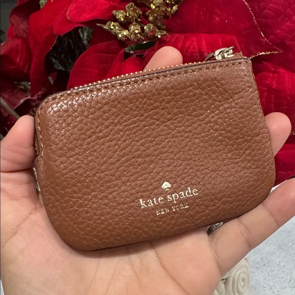 🤎Kate Spade New York Rosie Tan Small Gold Clip On Coin Purse - Image 4