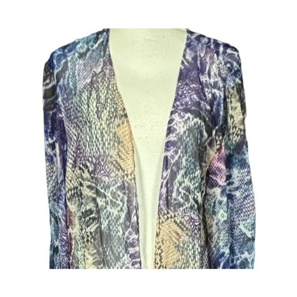 New Monif C Swimsuit w/Cover Up Plus Size 1X Havana Bandage Purple Snake Print - Image 10