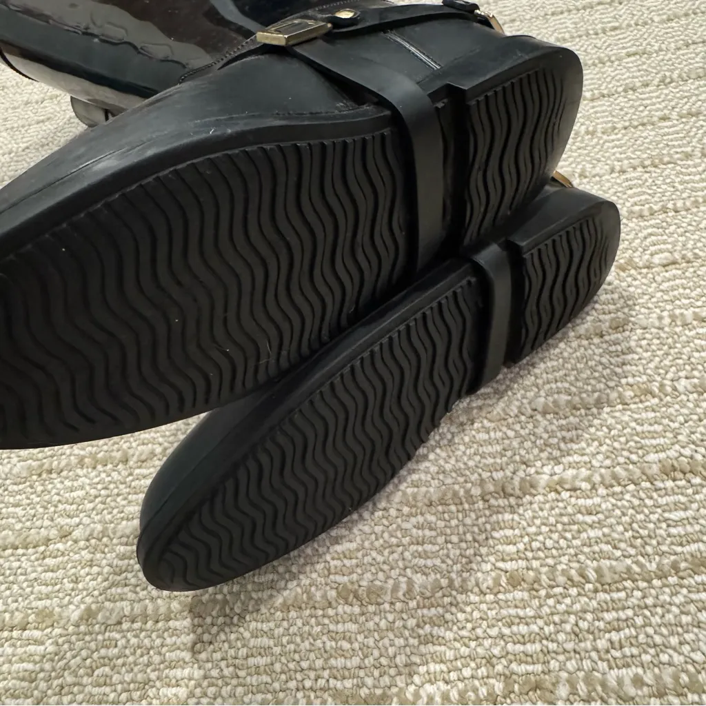 Jimmy Choo Black Rubber Cheshire Equestrian Style Tall Rainboots | Size 37 - Image 5