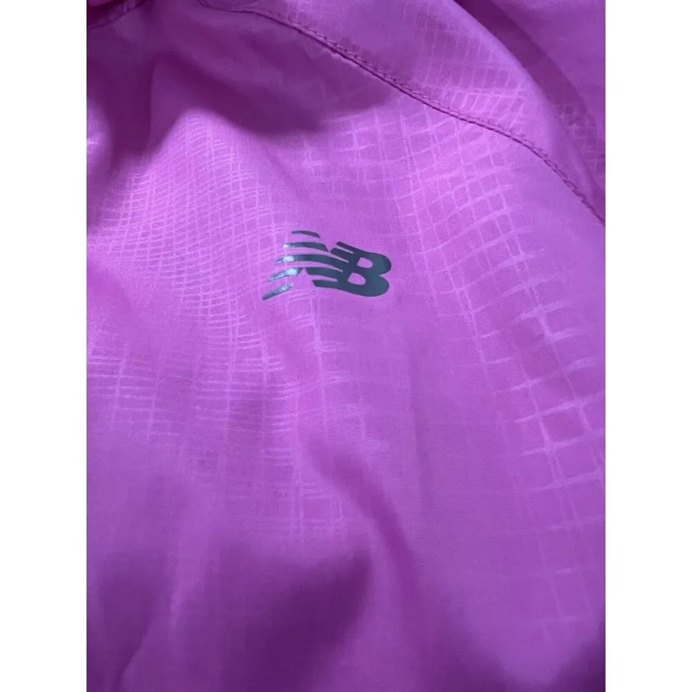 New Balance Performance Running Jacket Women Size Small Windbreaker Purple Sport - Image 13