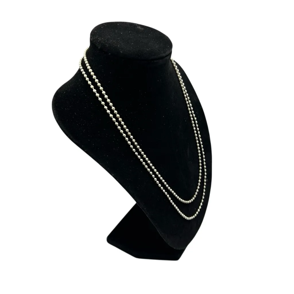 Silver Tone Ball Chain Necklaces Lot 2pc - Image 3