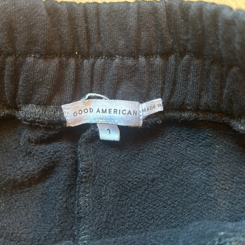 Good American Womens Essentials Black Split Flare Cotton Sweat pants - Image 8