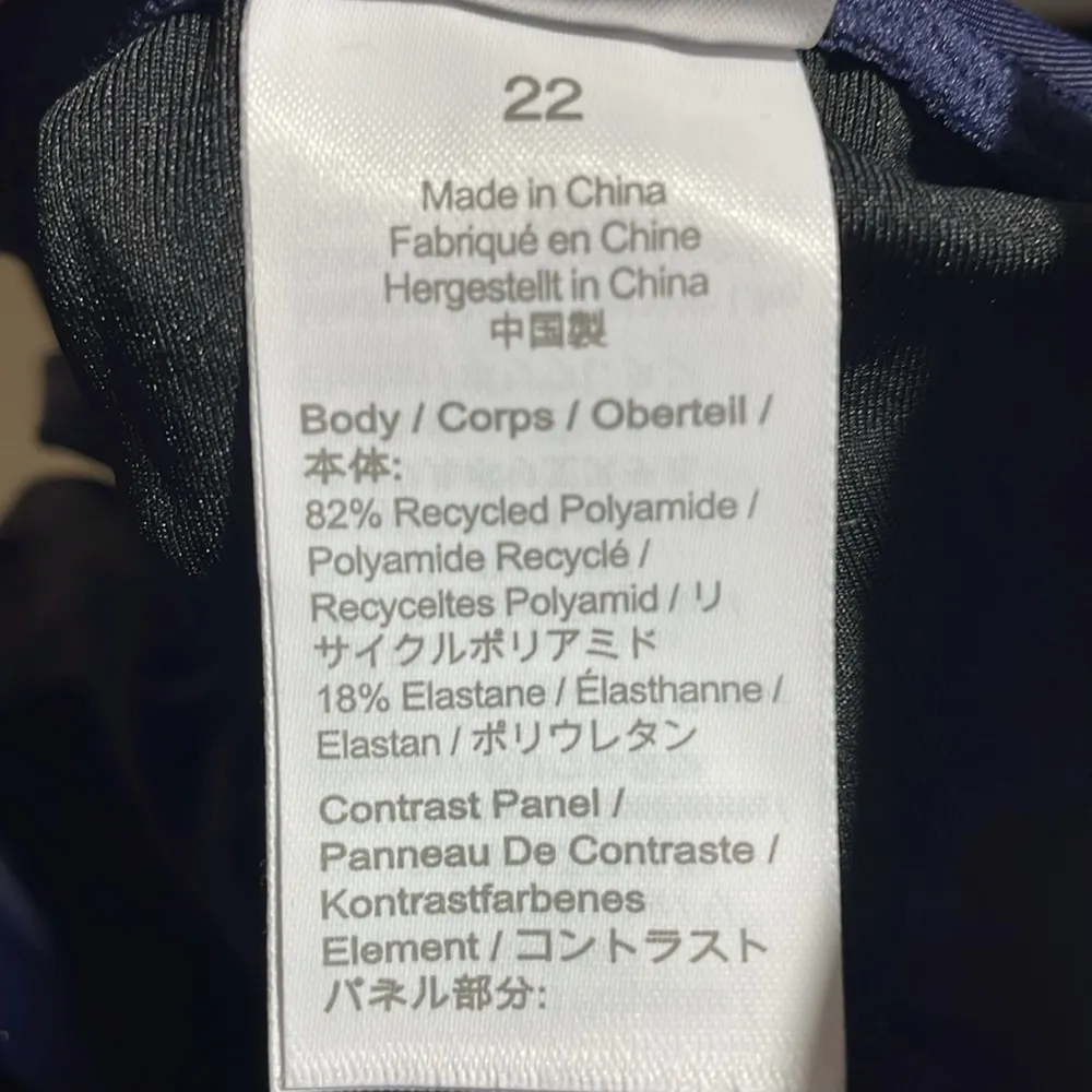 J Crew Active Swimsuit One Piece Racerback Navy w/ Blue/White Colorblock 22 NWT - Image 7