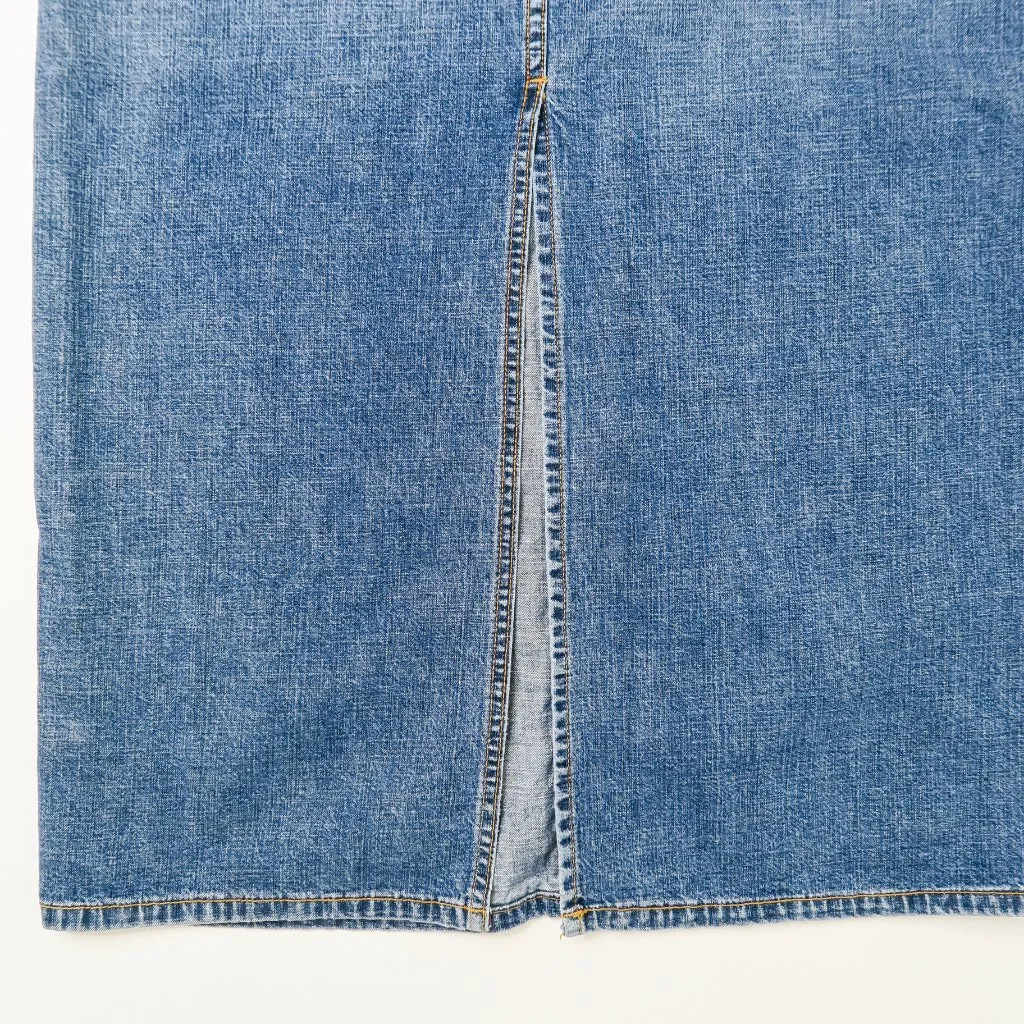 Vintage Y2K Lucky Brand Dungarees Denim Maxi Skirt - Image 8