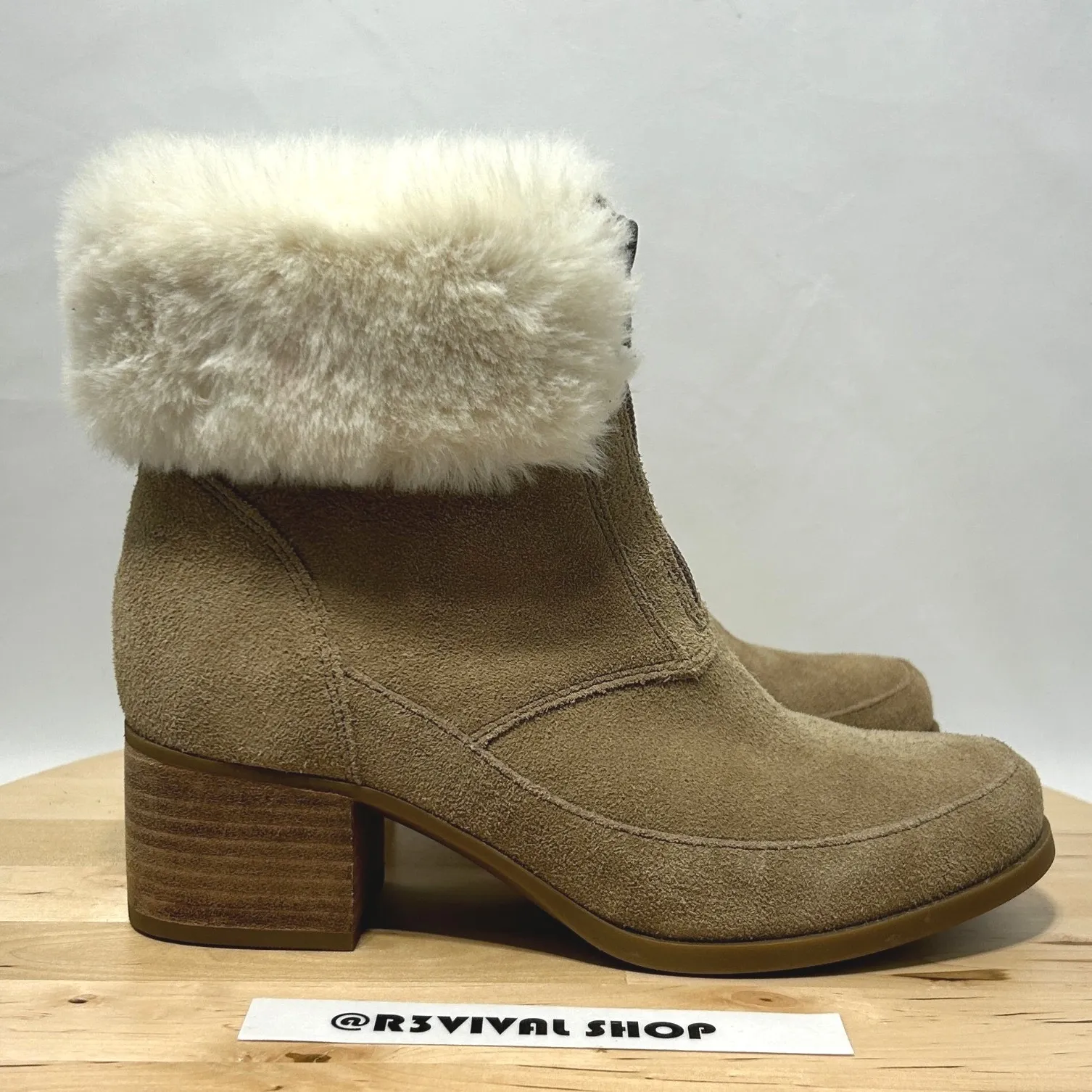 Koolaburra by UGG Daianna Faux Fur Block Heel Ankle Booties Front Zip NWOB - Image 2