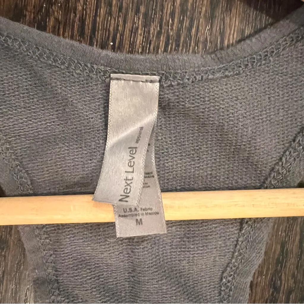 Next Level Apparel Charcoal Tank Top with Gold Script - Image 2