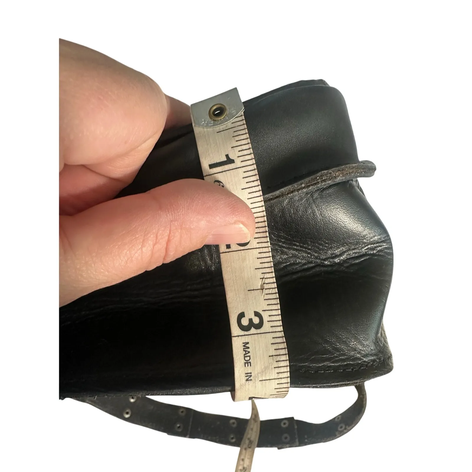 Patricia Nash Crossbody Black 100% Leather Silver Studded Flap NWOT - Image 11