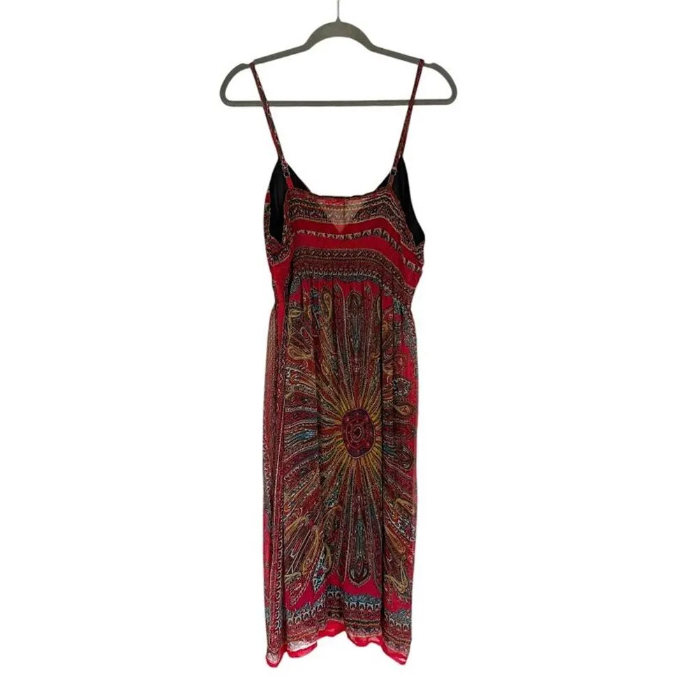 She’s Cool Maxi Y2K Sundress Pink Paisley Size XL Babydoll Beachy Resort Boho - Image 6