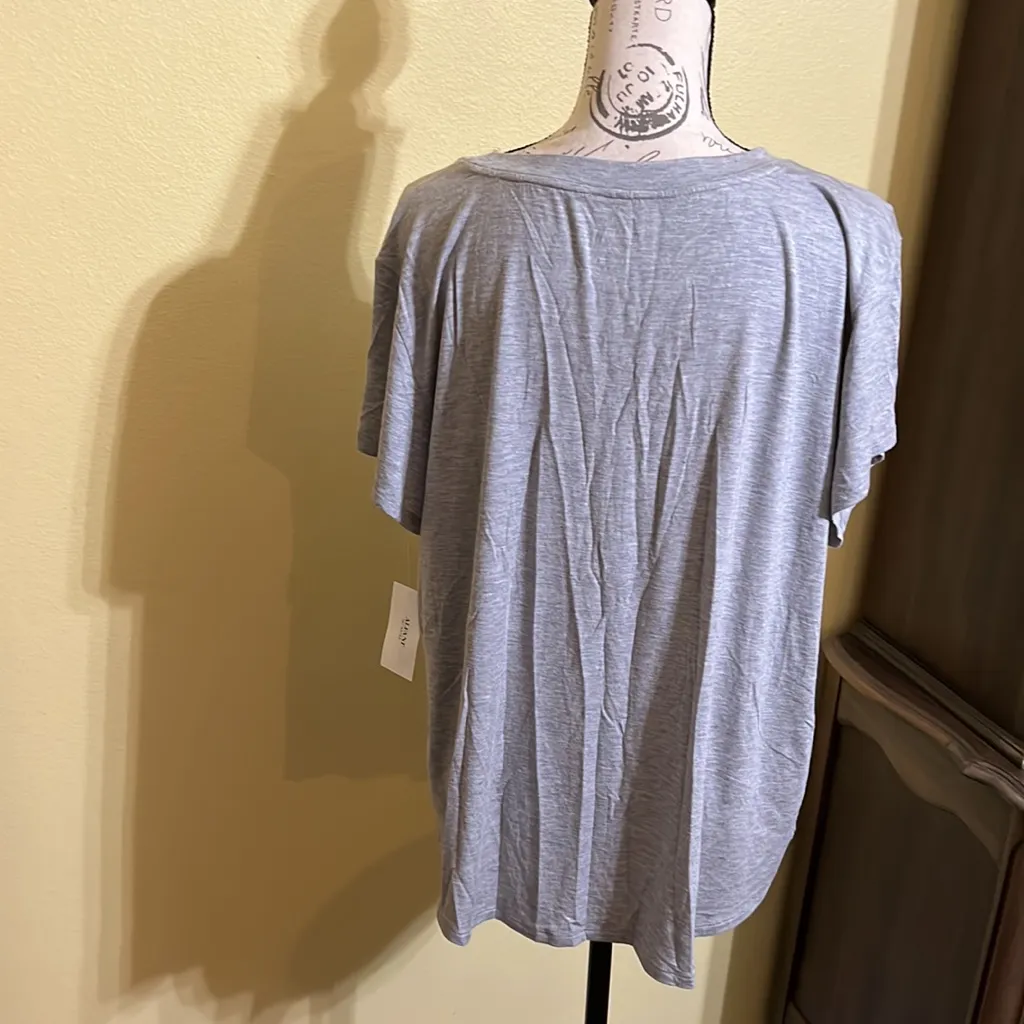 Plus Size Alfani V- Neck Short Sleeve Lounge Top - Image 3