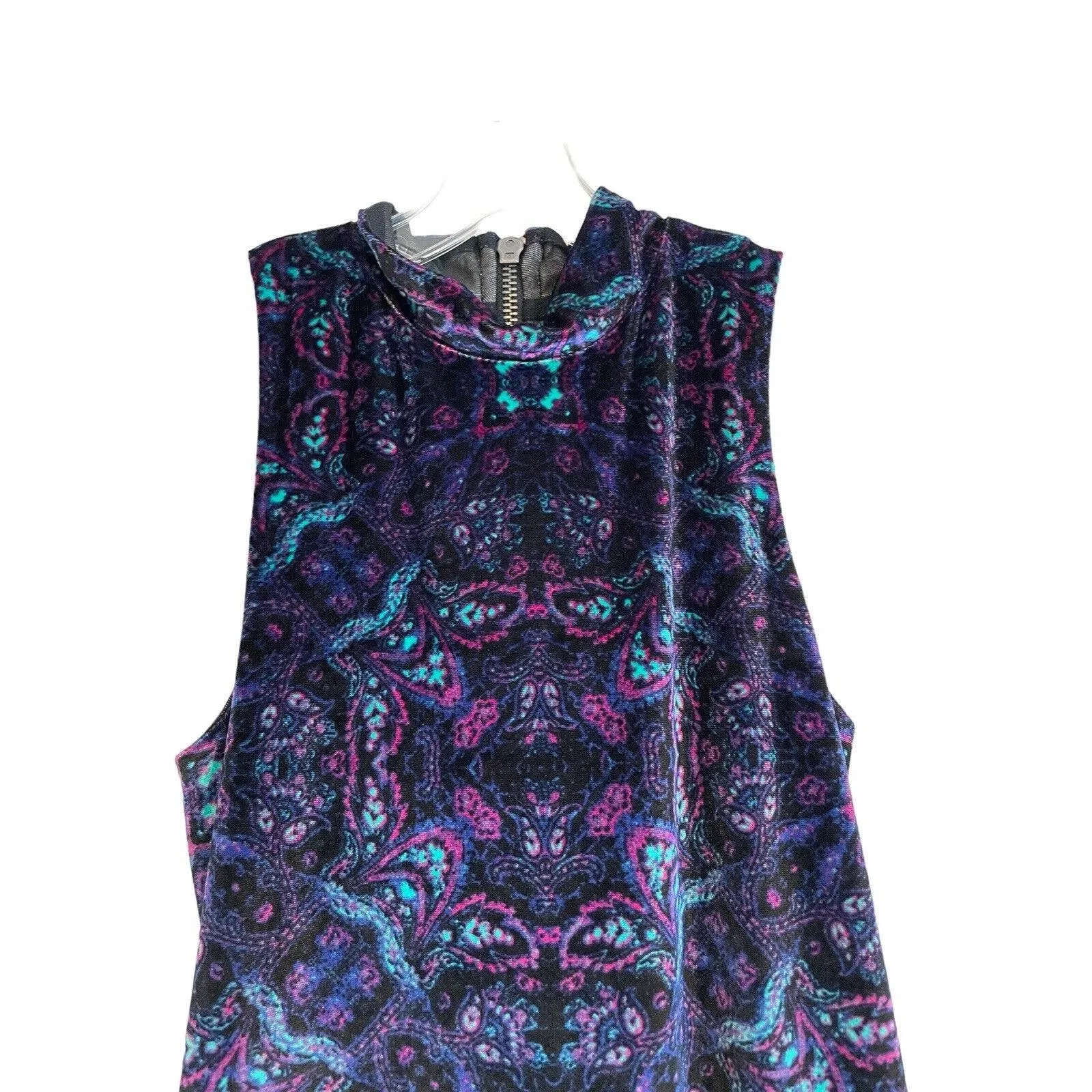 Urban Outfitters Ecote Sleeveless Velour Dress Size Small Cut-out‎ Midi Baroque - Image 3