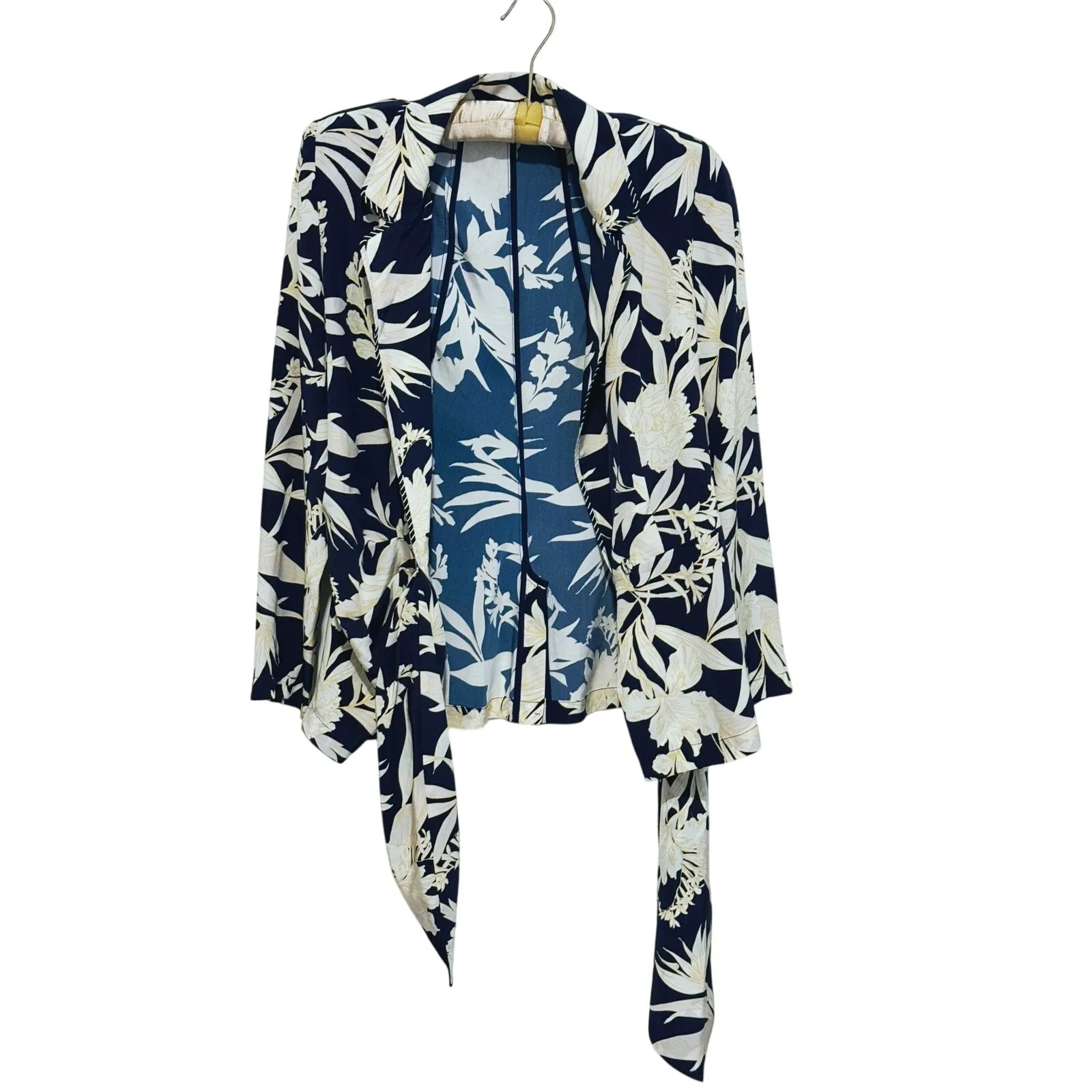 Christy Lynn Laiken Coastal Luxury Snap Front Floral Blazer XS Resort Old Money - Image 7