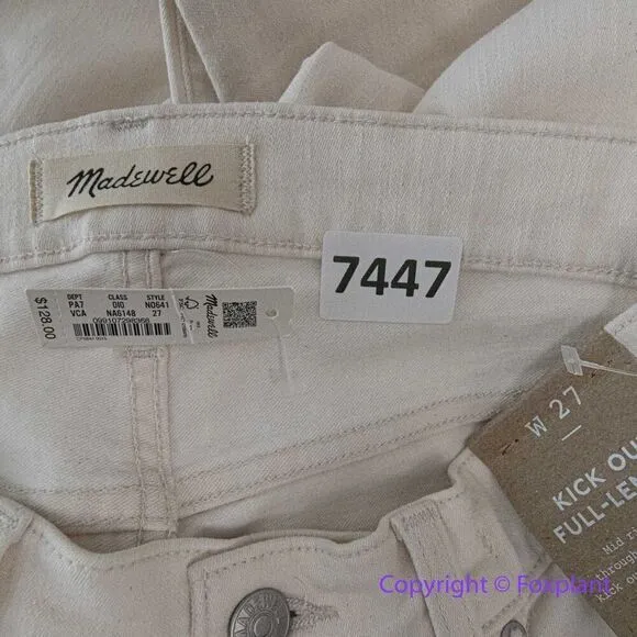 New! Madewell Kick‎ Out Full-Length Jeans vintage canvas, size 27 - Image 14