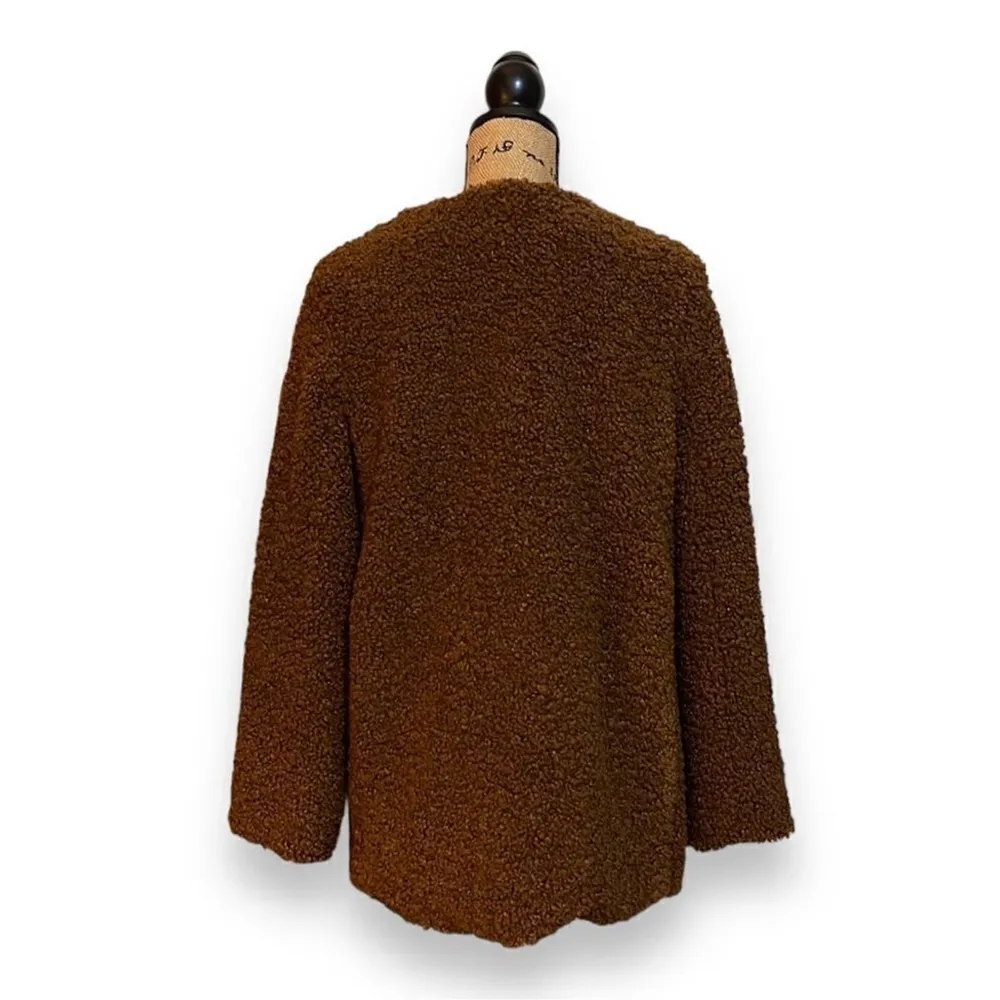 Teddy Jacket Coat Women’s Size Medium Brown Max Studio - Image 7