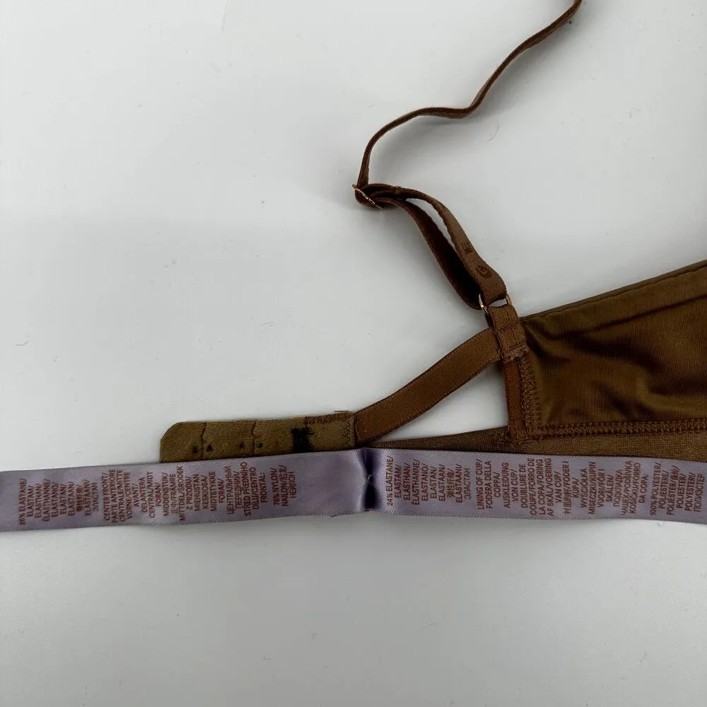 Savage X Fenty T Shirt Bra Padded Underwired Lined Adjustable Plunge Tan 32C Size undefined - Image 3