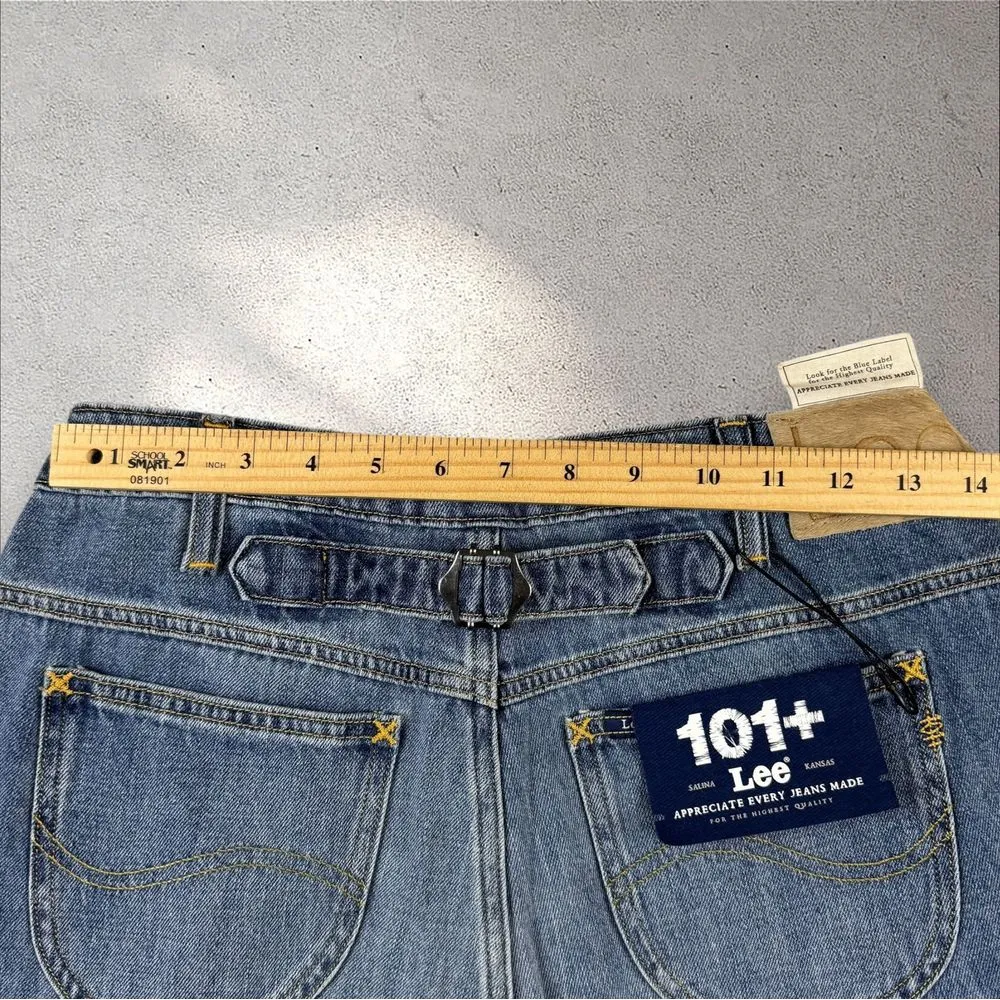 Lee 101+ Reissue Wide Leg Cinch Buckle Back Jeans Hair‎ On Hide Western Sz 27x31 - Image 9