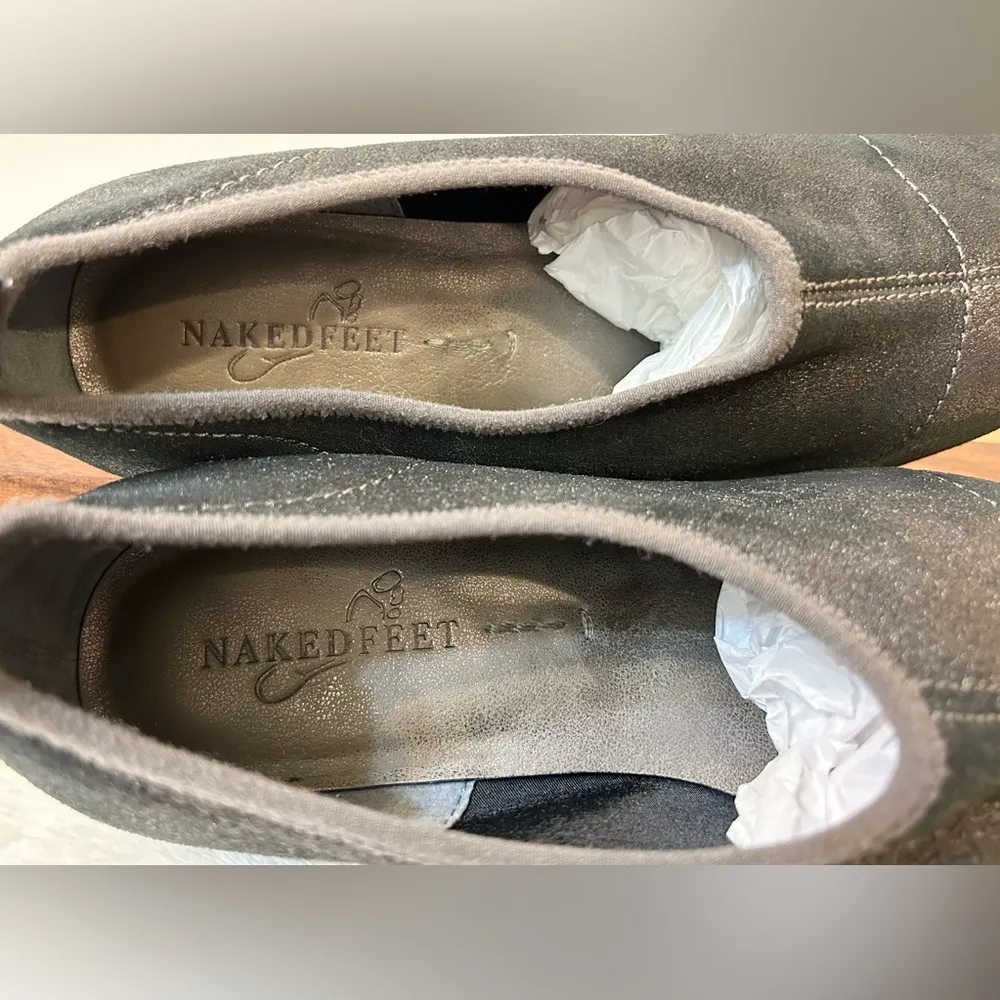 Naked Feet Caldi Pointed Toe Pump in Pewter Leather Size 8 Gray - Image 13