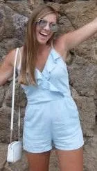 Apricot Lane Blue Ruffle Romper - Image 2