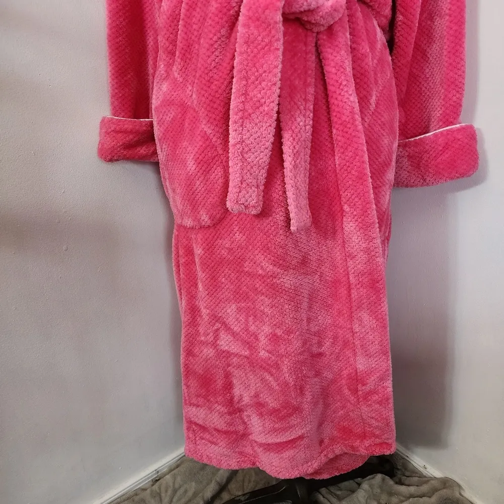 Pink Breast Cancer Awareness Plush Robe Size M - Image 3