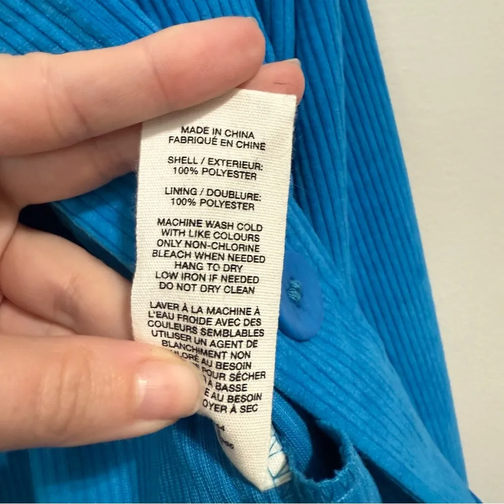 Anthropologie Avec Les Filles Blue Corduroy Ribbed Shacket Jacket Size Small - Image 6