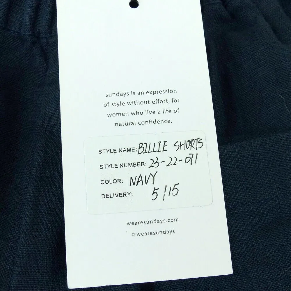 Sundays by We are Sundays Shorts Women S Blue High Rise Linen Utility Pocket NWT - Image 5