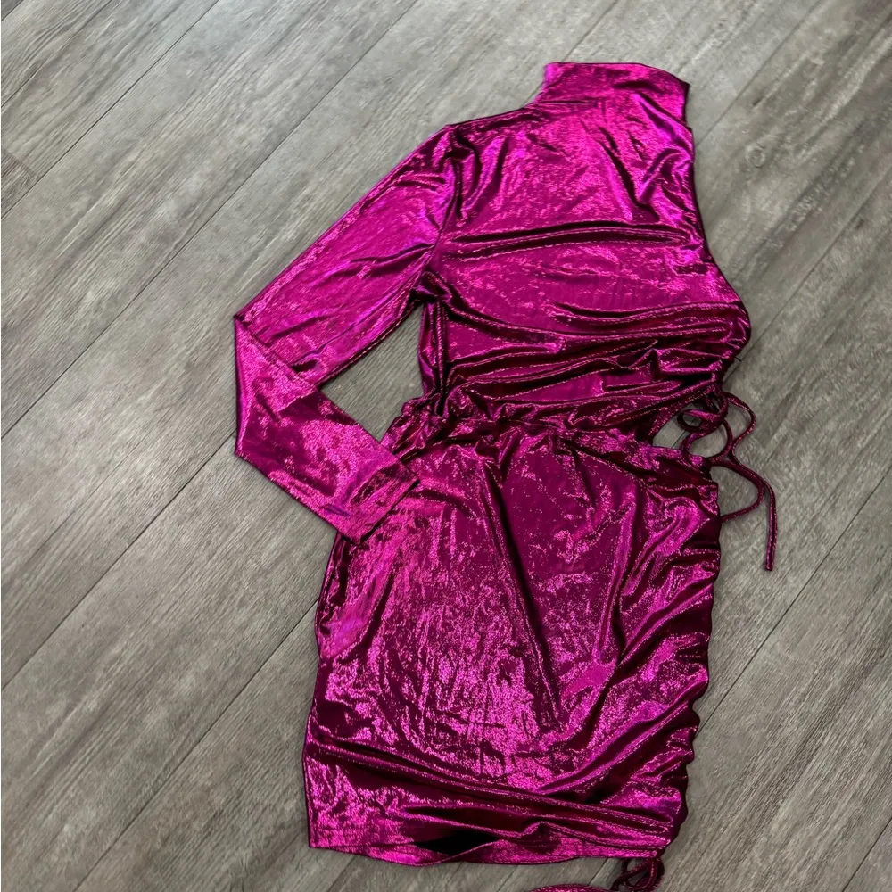 BOUTIQUE pink metallic one shoulder dress ✨ Size L - Image 6