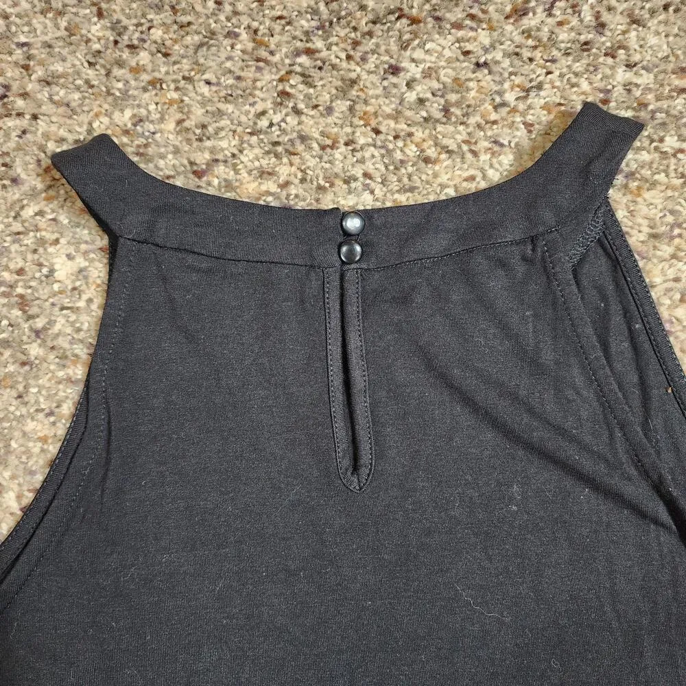 Adrianna Papell Black Embroidered Top Size Small Dressy - Image 3