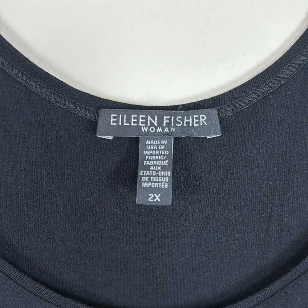 Eileen Fisher Black Sleeveless Tank T-Shirt Dress Size 2X - Image 3