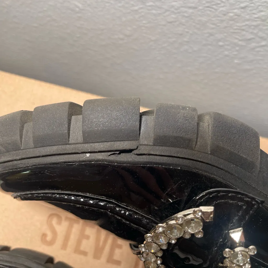 Steve Madden Black Patent Embellished Loafers - Image 6